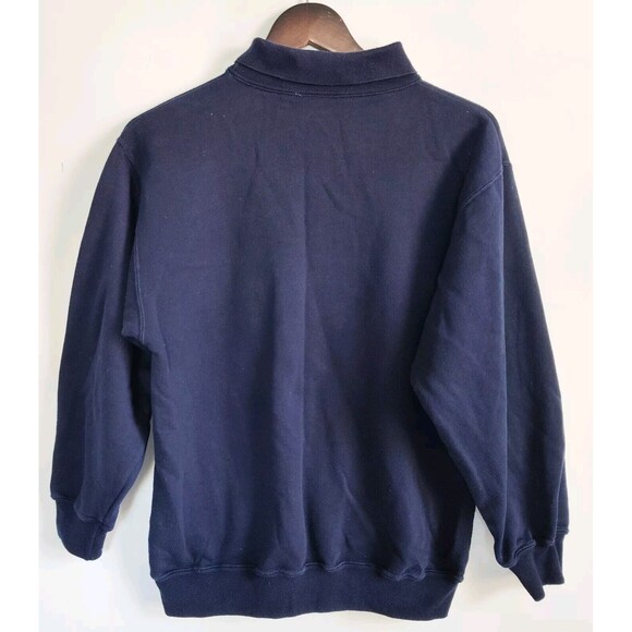 Vintage 90s Cottagecore Collared Sweatshirt 3D Farmer Sheep Pasture Scene Small - Picture 2 of 11